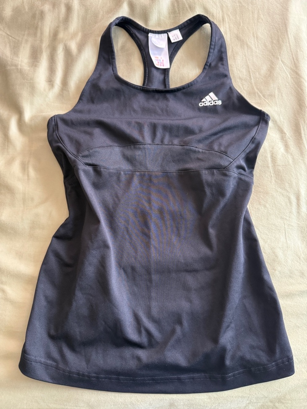 adidas Black Racerback Performance Tank with Logo